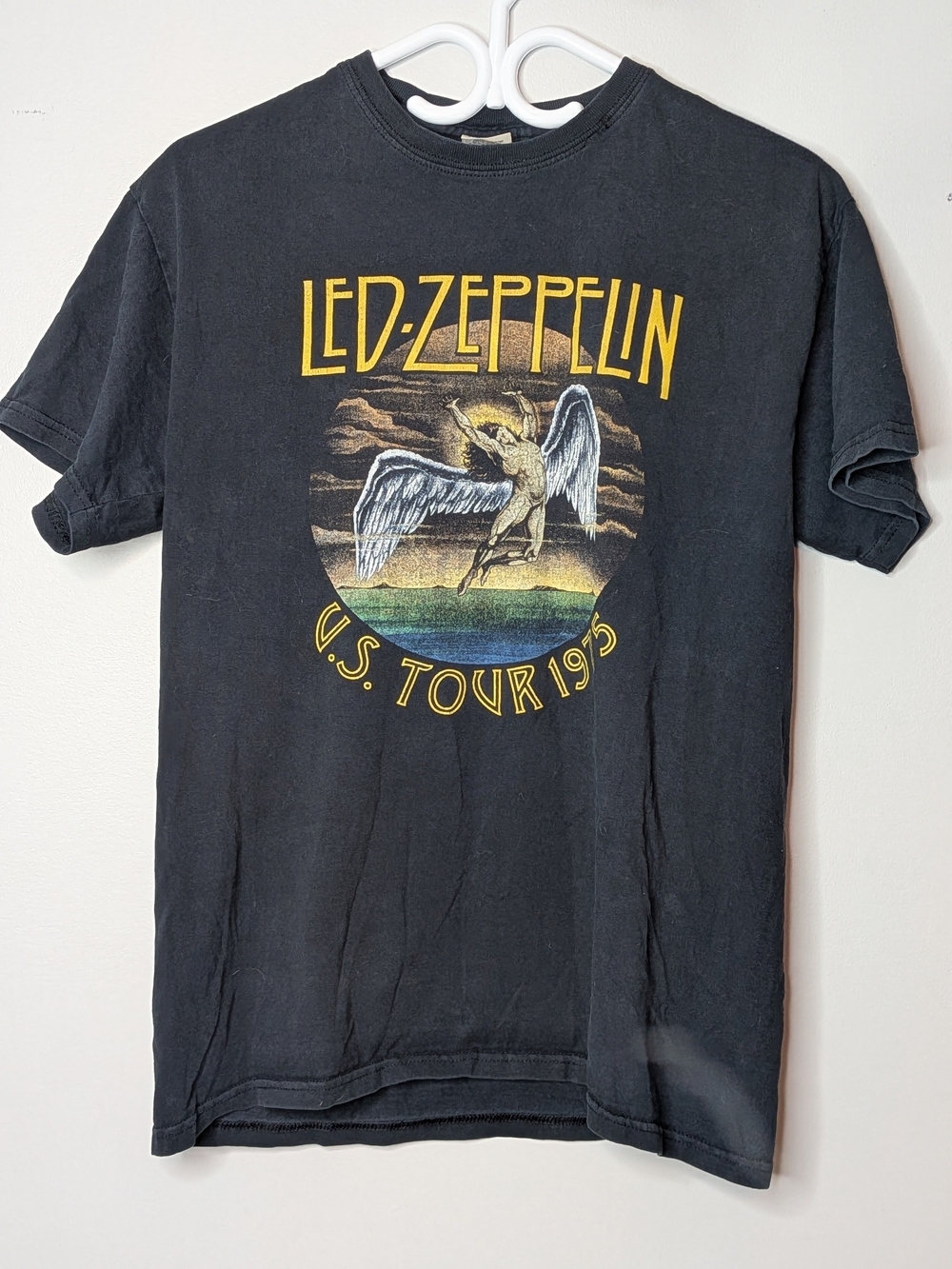 Vintage Gildan Ultra Cotton Black Led Zeppelin U.S. Tour 1975 Graphic Tee Size M